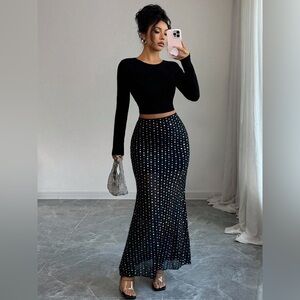 Polka Dot Maxi Skirt